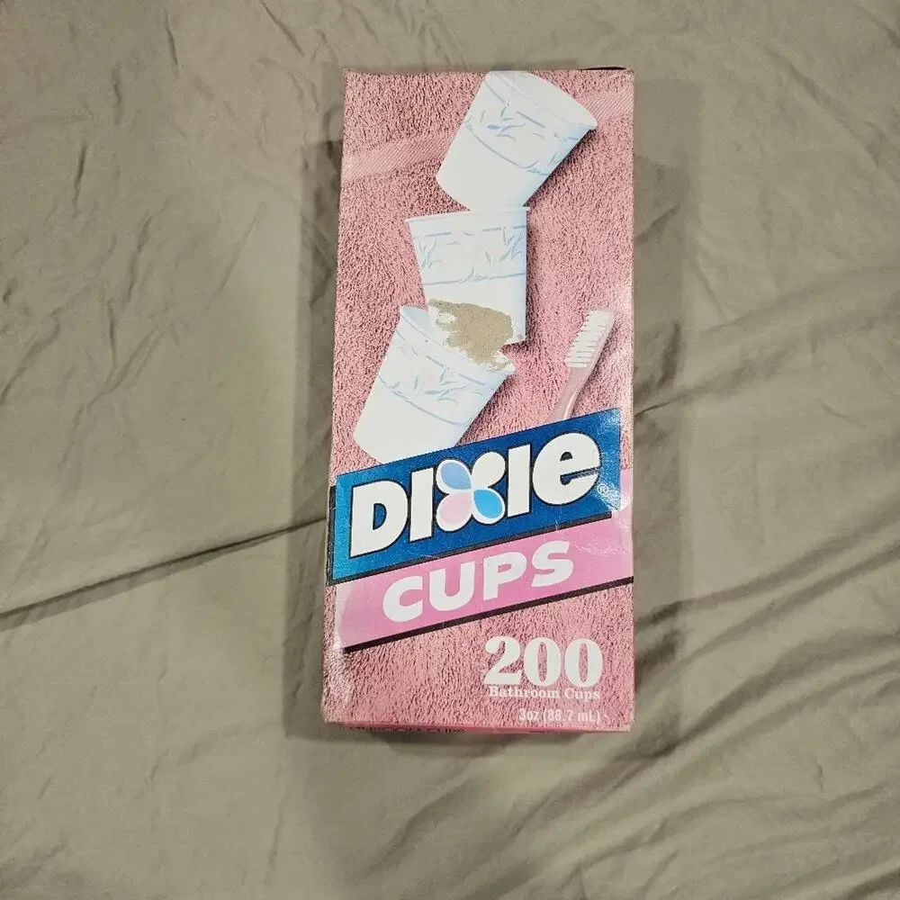 Dixie cups 3 oz. bathroom cups opened but unused PINK FLOWERS & LATTICE GARDEN